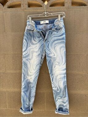 Hollister Blue Swirl High Rise Jeans